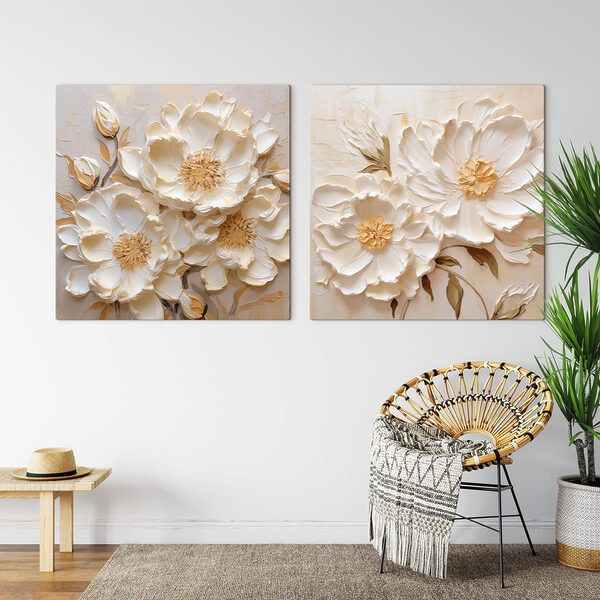 Painting of flowers on canvas Painting of flowers on canvas