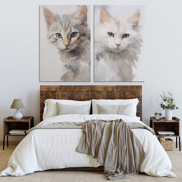 Two cats with their heads turned to the side Two cats with their heads turned to the side