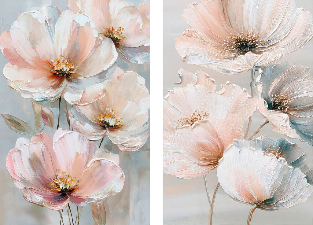 Delicate blooms in soft pastel hues Delicate blooms in soft pastel hues