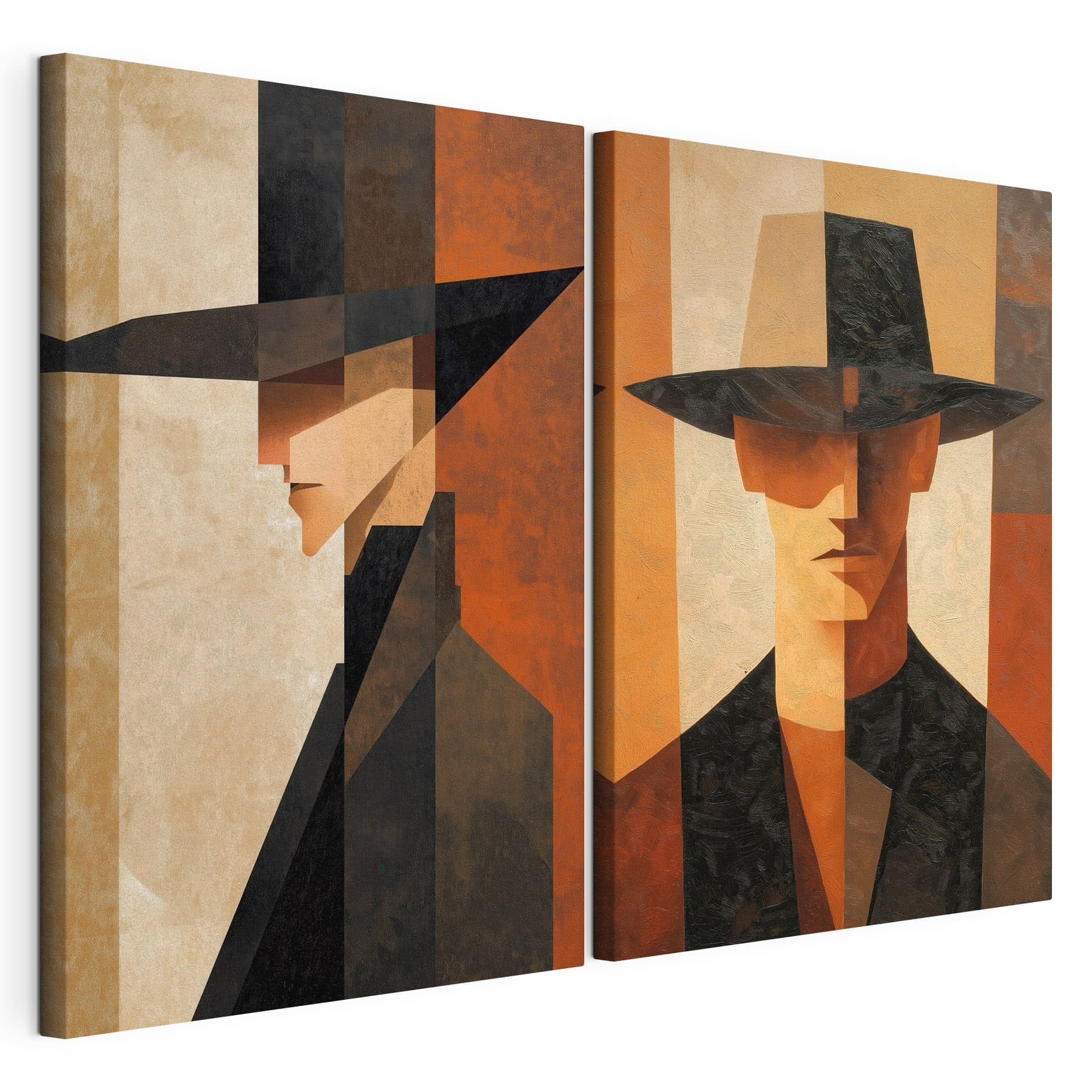 Couple of paintings of a man in a hat Couple of paintings of a man in a hat