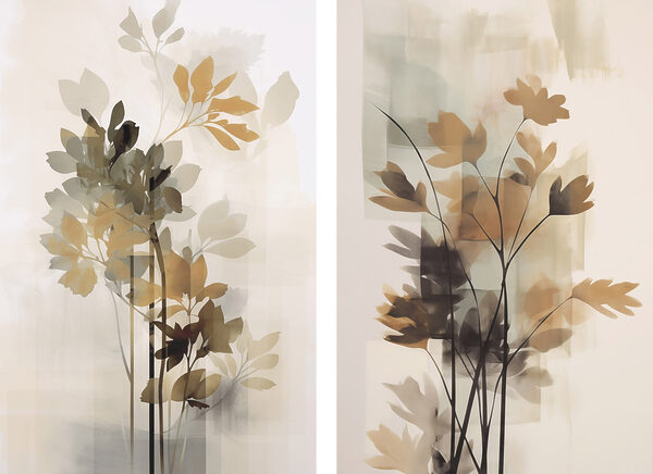 Painting of flowers and leaves Painting of flowers and leaves