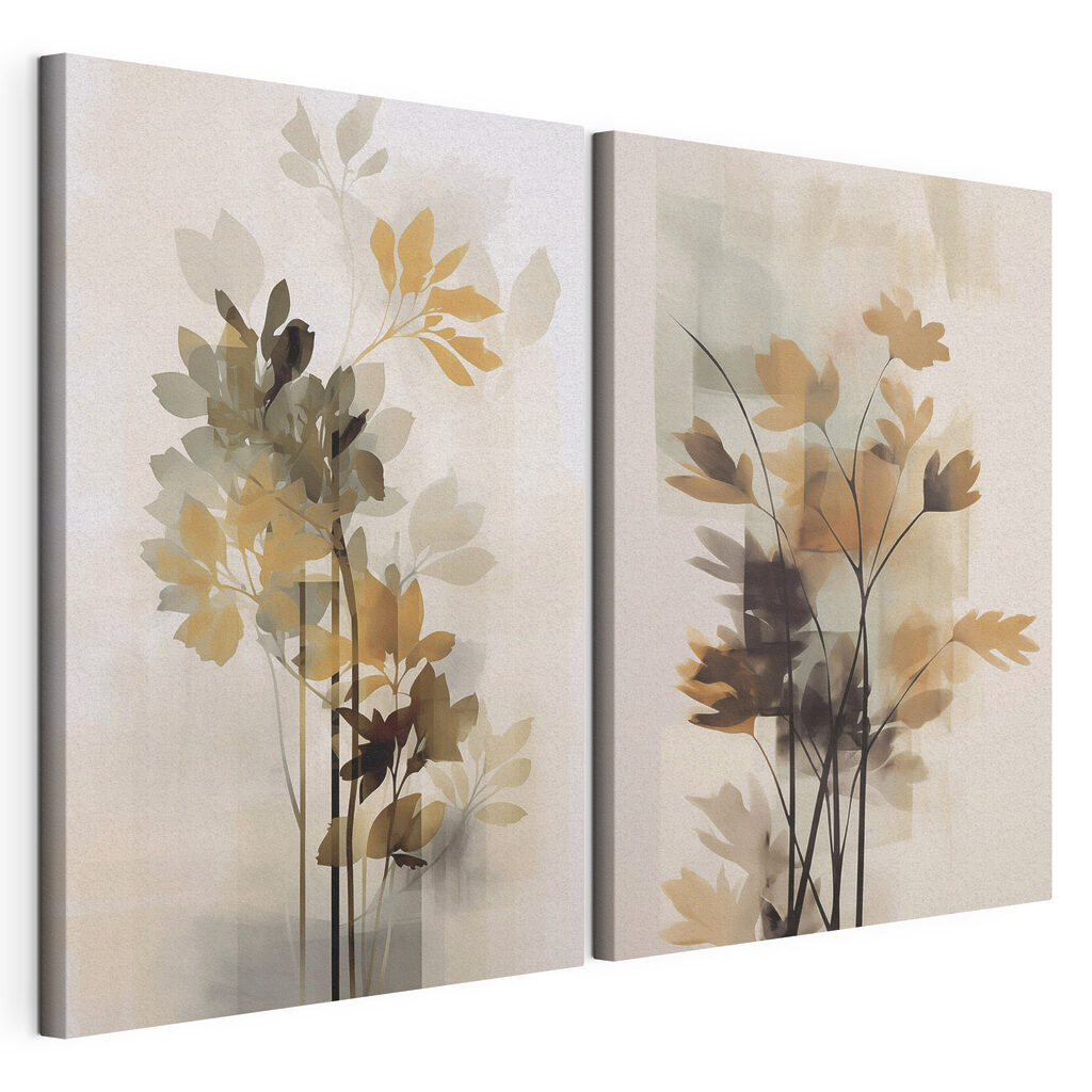Painting of flowers and leaves Painting of flowers and leaves