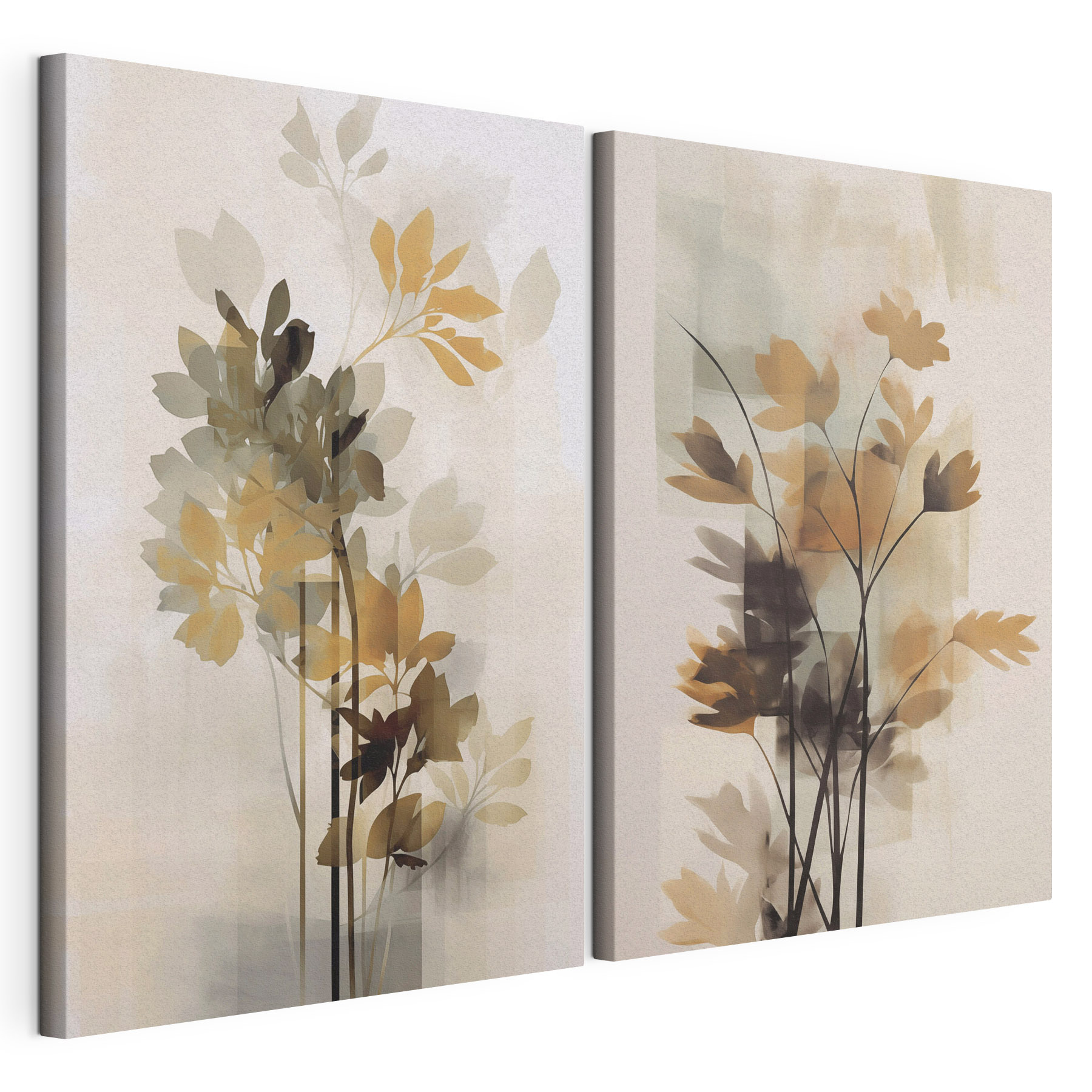 Painting of flowers and leaves Painting of flowers and leaves