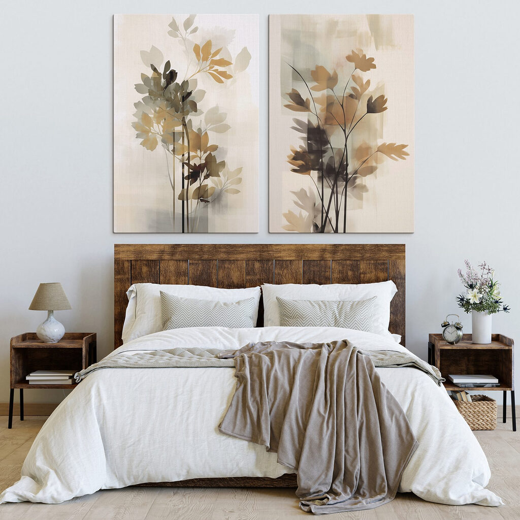 Painting of flowers and leaves Painting of flowers and leaves