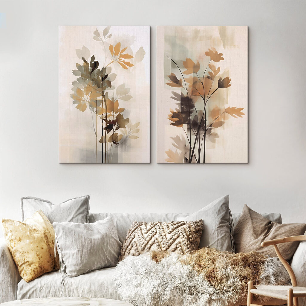 Painting of flowers and leaves Painting of flowers and leaves