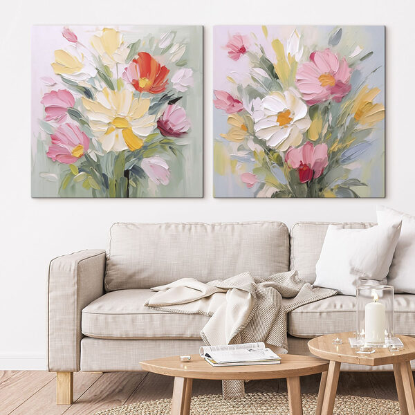 Painting of flowers on canvas Painting of flowers on canvas