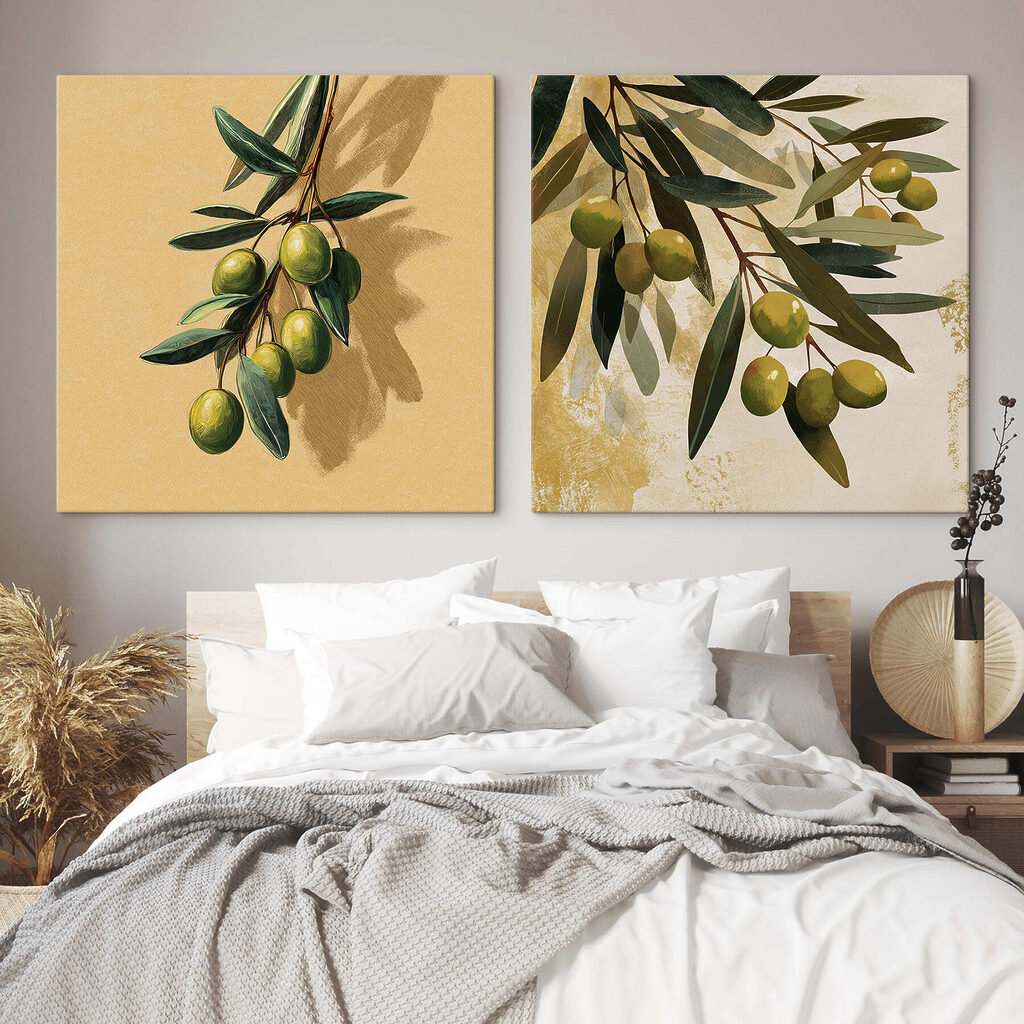 - Fresh olives on elegant branches - Fresh olives on elegant branches