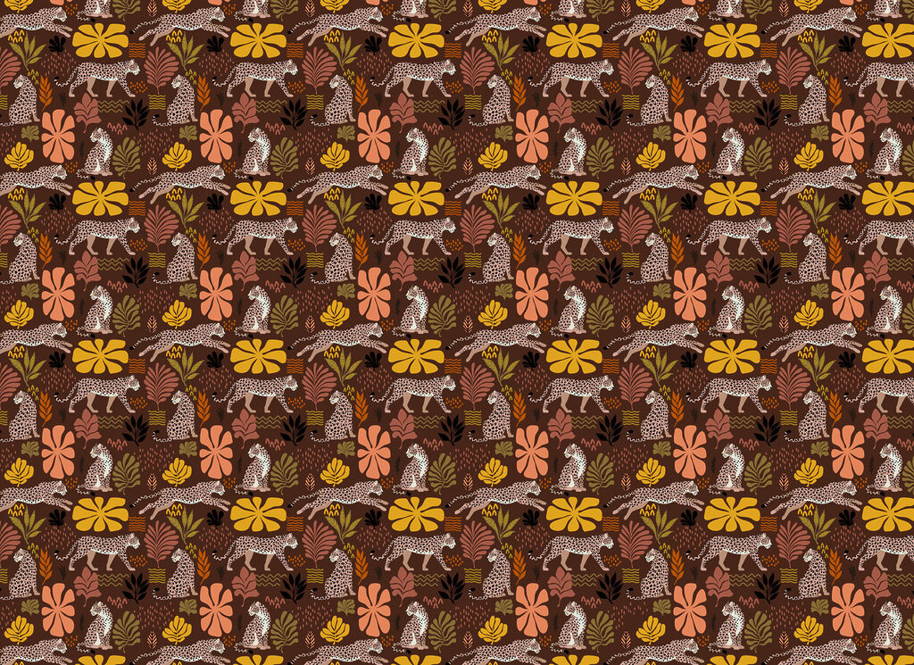 Pattern of leopards and flowers Pattern of leopards and flowers