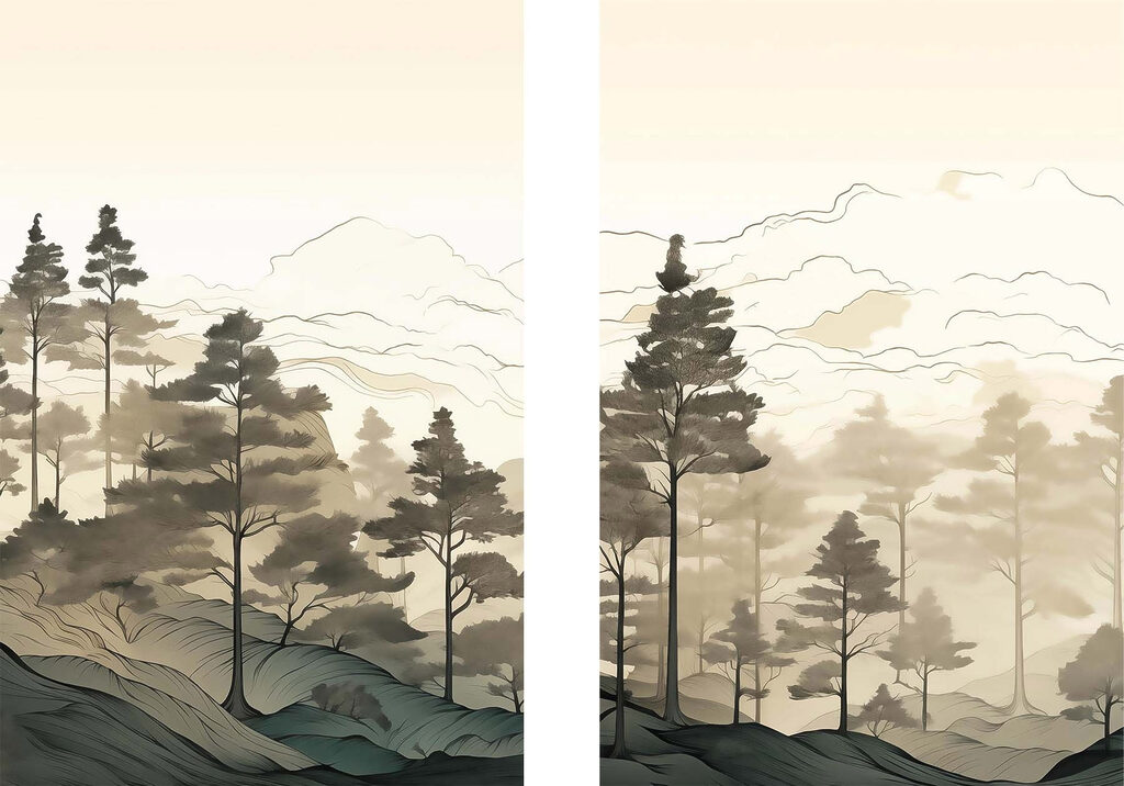 Screenshot of a painting of a forest Screenshot of a painting of a forest