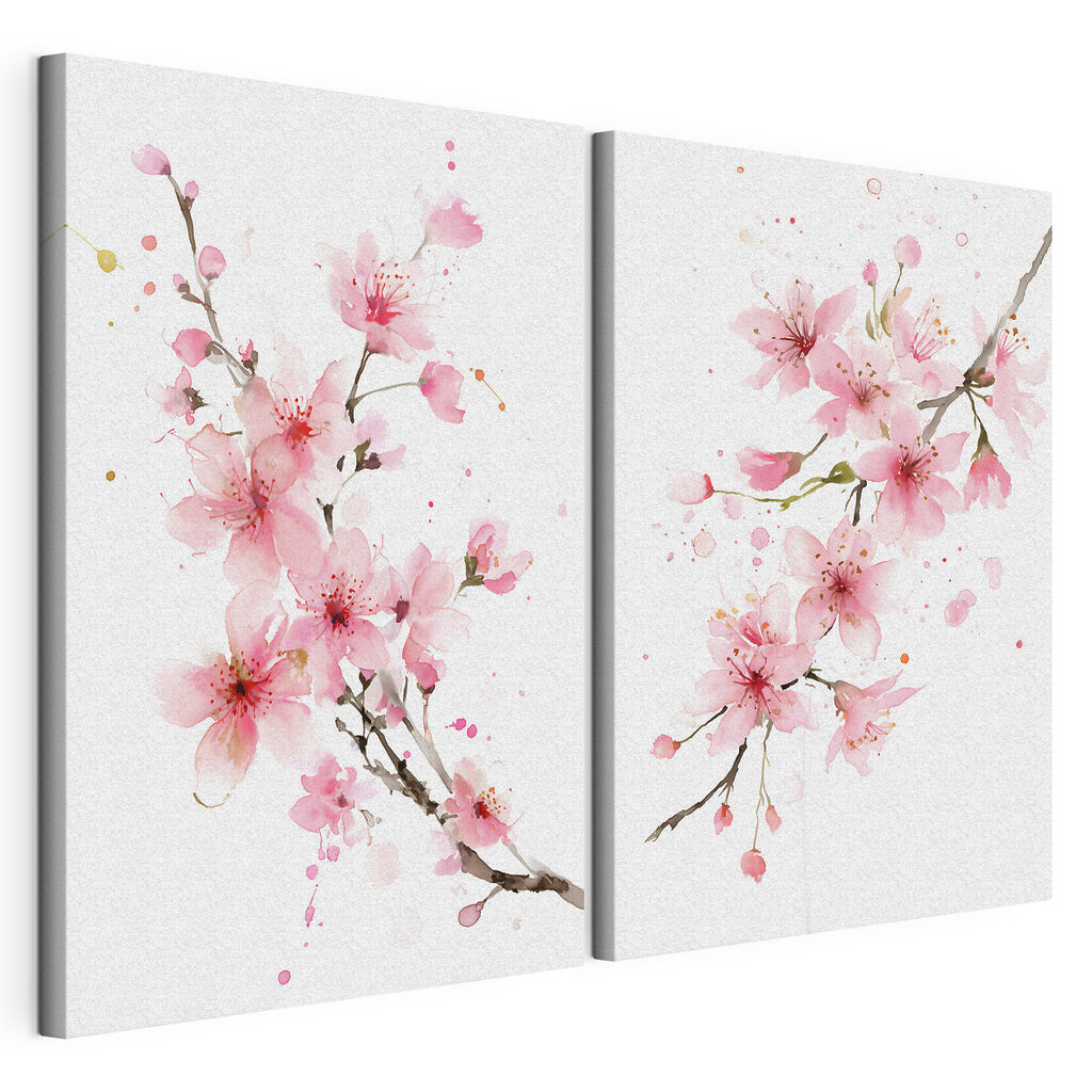 Watercolor of pink flowers Watercolor of pink flowers