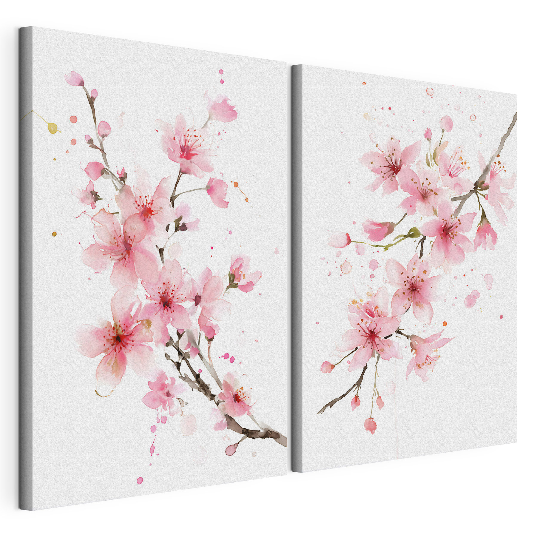 Watercolor of pink flowers Watercolor of pink flowers