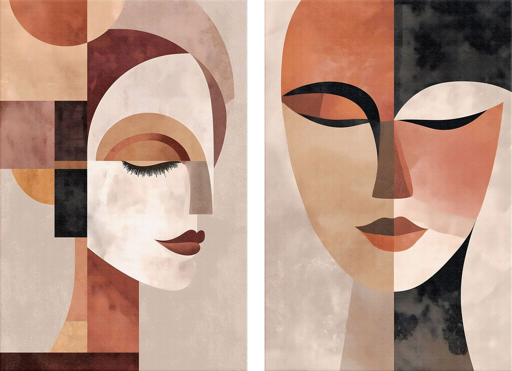 Couple of faces of women Couple of faces of women