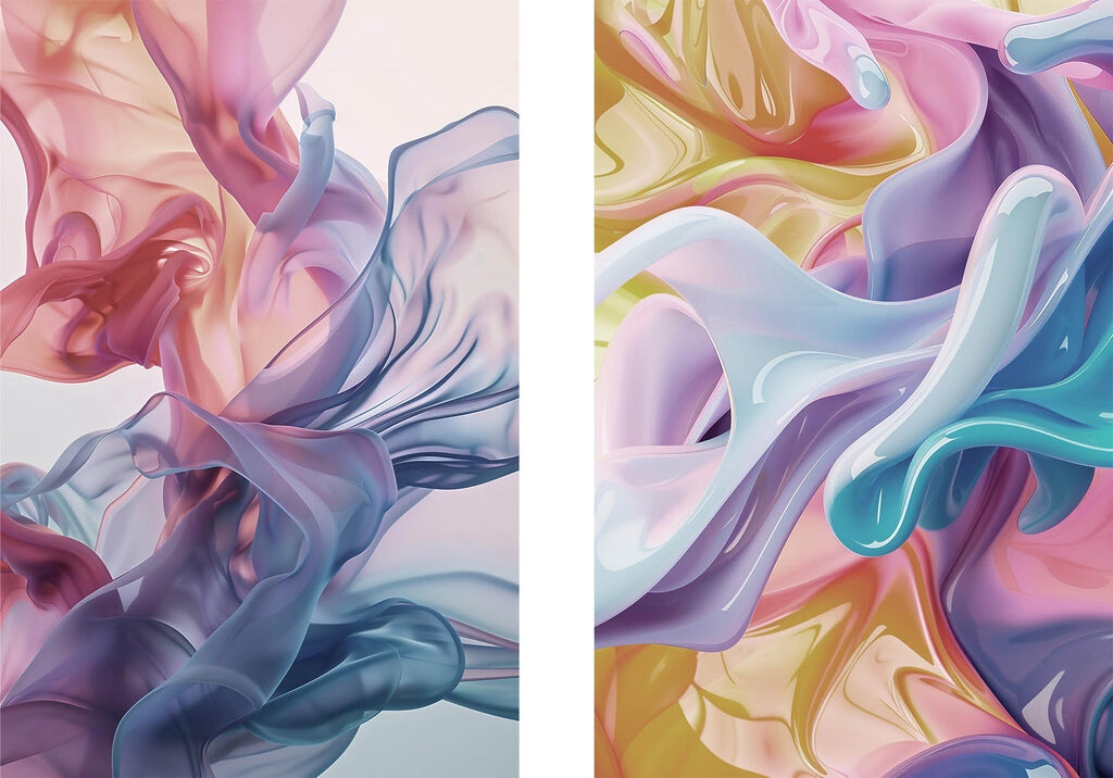 Flowing colors in harmonious dance Flowing colors in harmonious dance