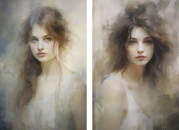 Comparison of a woman's face Comparison of a woman's face