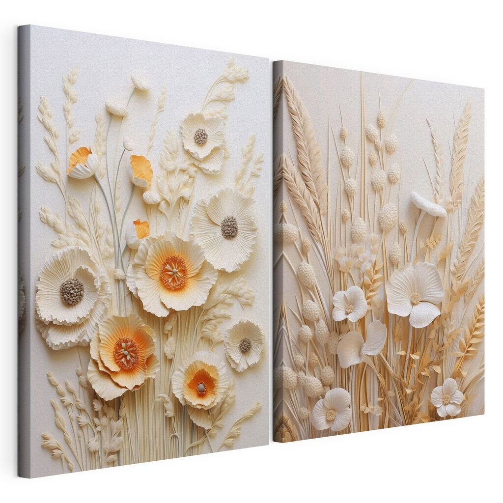 Collage of flowers and wheat Collage of flowers and wheat