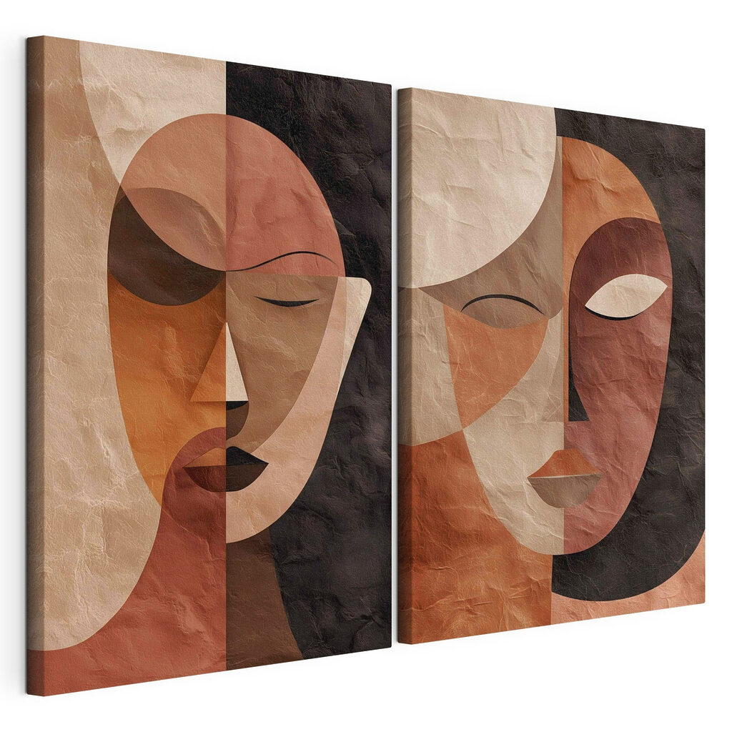 Couple of faces with different colors Couple of faces with different colors