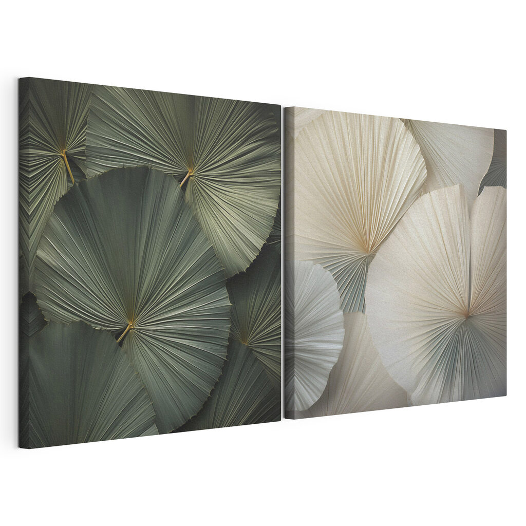 - Intricate fans in soft colors - Intricate fans in soft colors