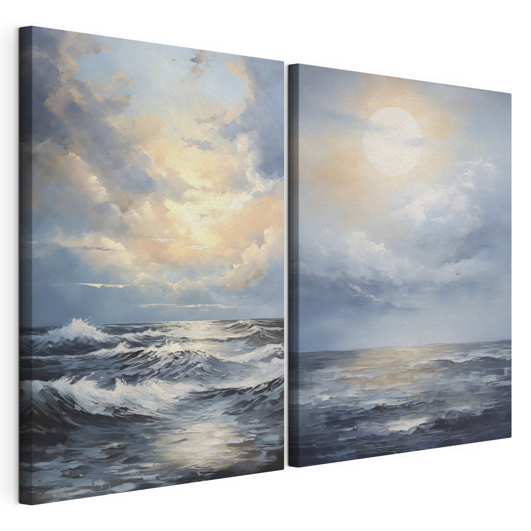 Painting of a sea and the sun Painting of a sea and the sun