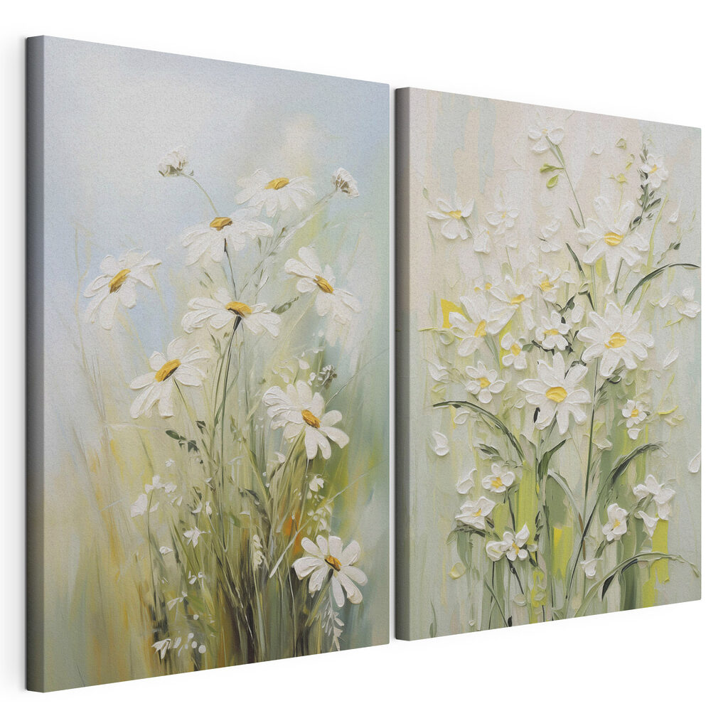 Painting of flowers on canvas Painting of flowers on canvas