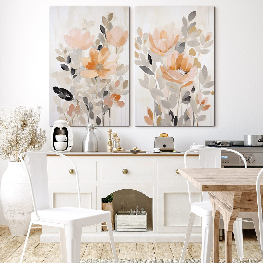 Painting of flowers and leaves Painting of flowers and leaves