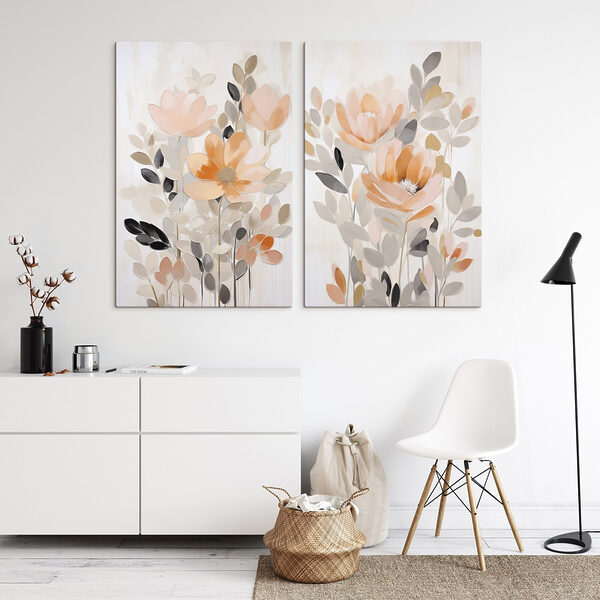 Painting of flowers and leaves Painting of flowers and leaves