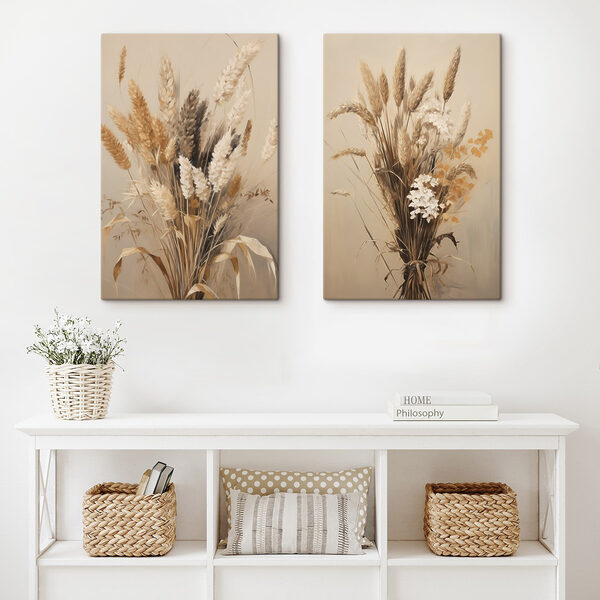 Painting of wheat and flowers Painting of wheat and flowers