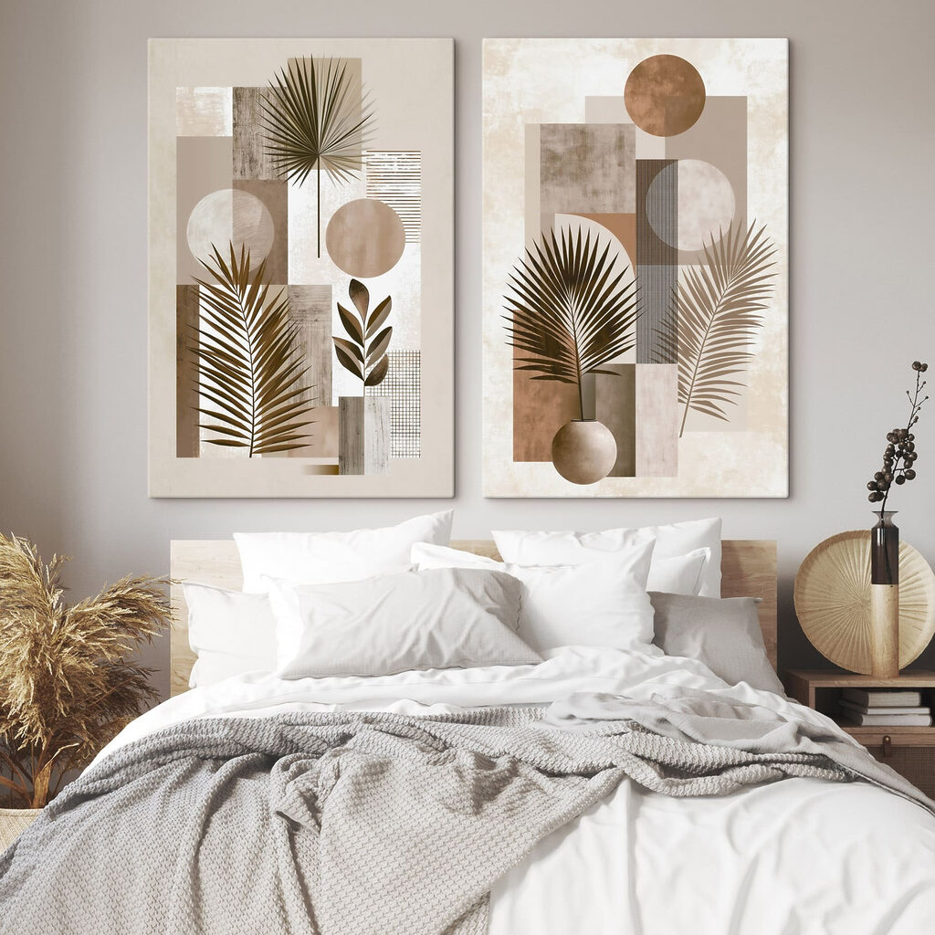 Pair of art pieces of plants Pair of art pieces of plants