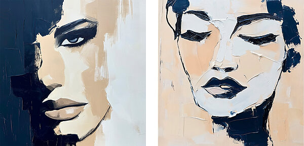Painting of a woman's face Painting of a woman's face
