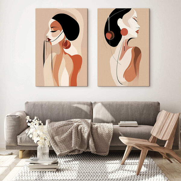 Woman with black hair and earrings Woman with black hair and earrings