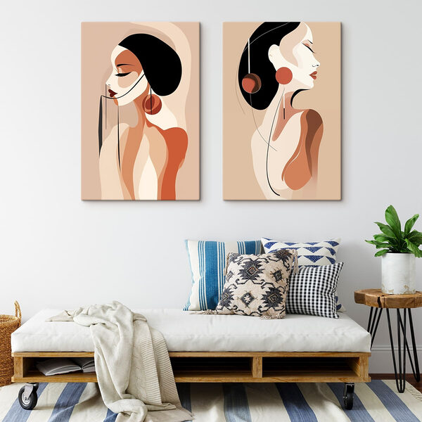 Woman with black hair and earrings Woman with black hair and earrings