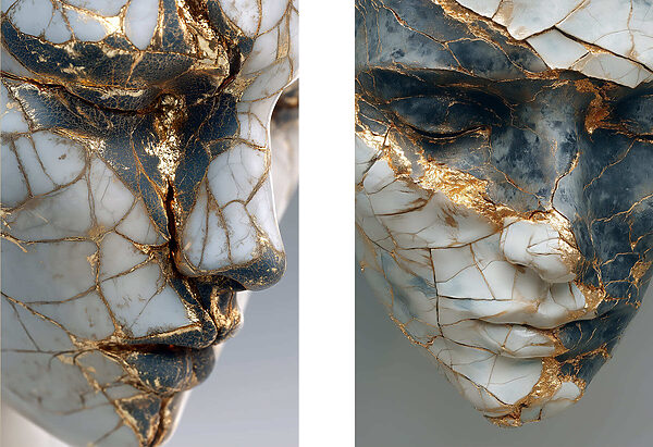 Cracked beauty in artistic form Cracked beauty in artistic form