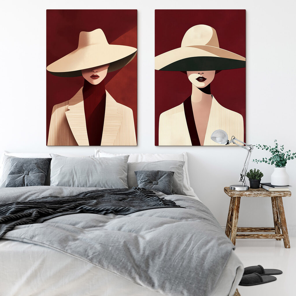 Collage of a woman wearing a hat Collage of a woman wearing a hat