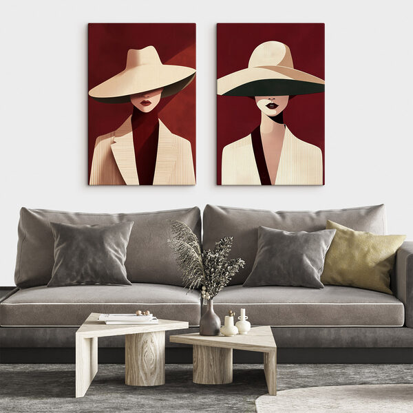Collage of a woman wearing a hat Collage of a woman wearing a hat