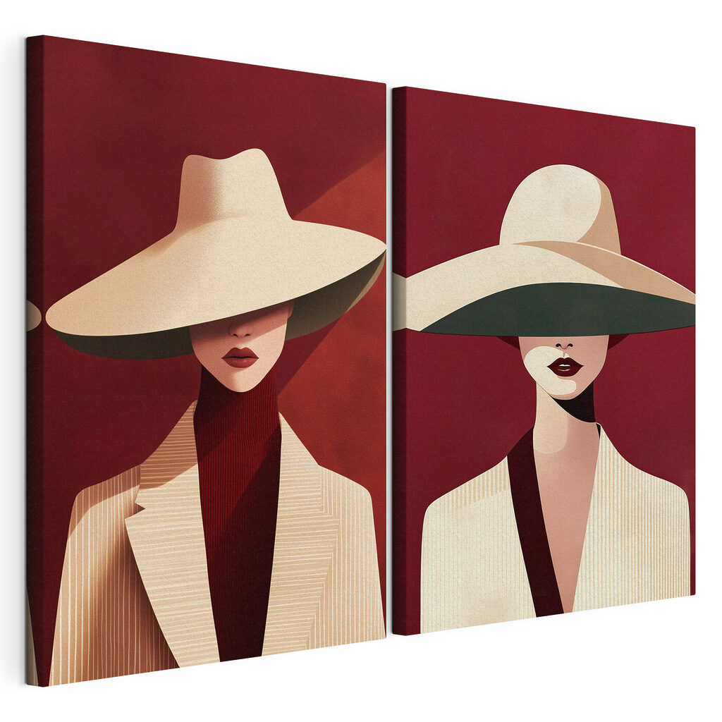 Collage of a woman wearing a hat Collage of a woman wearing a hat