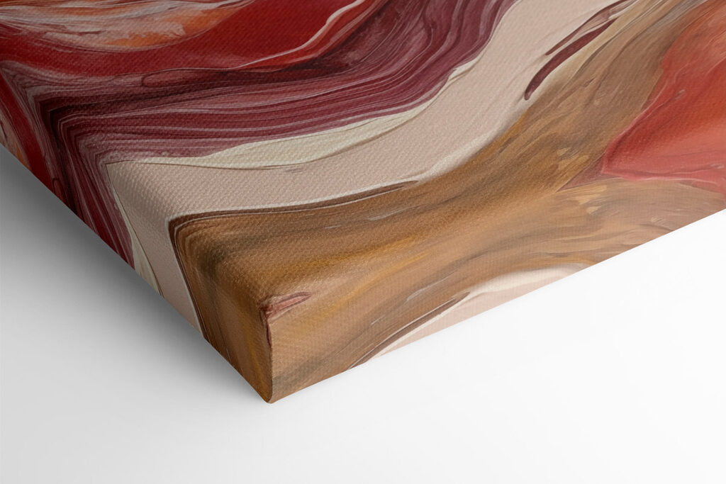 Painting of red and white waves Painting of red and white waves