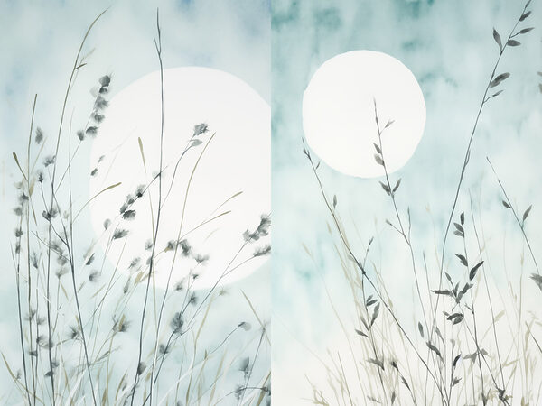 Painting of grass and sun Painting of grass and sun