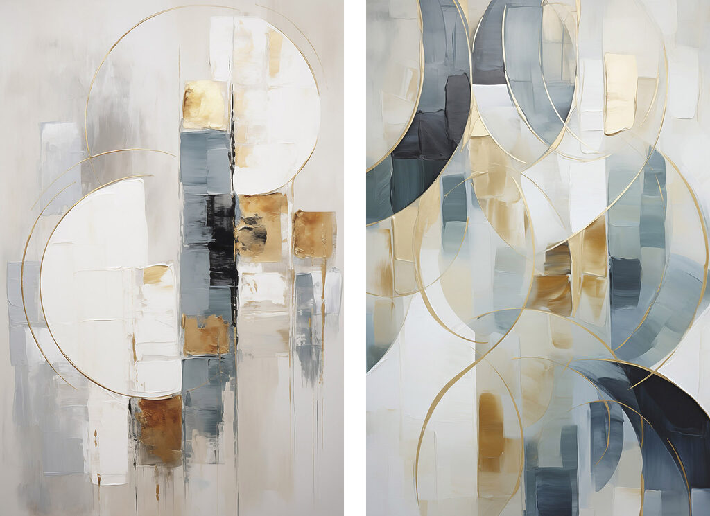 Two paintings of different colors Two paintings of different colors