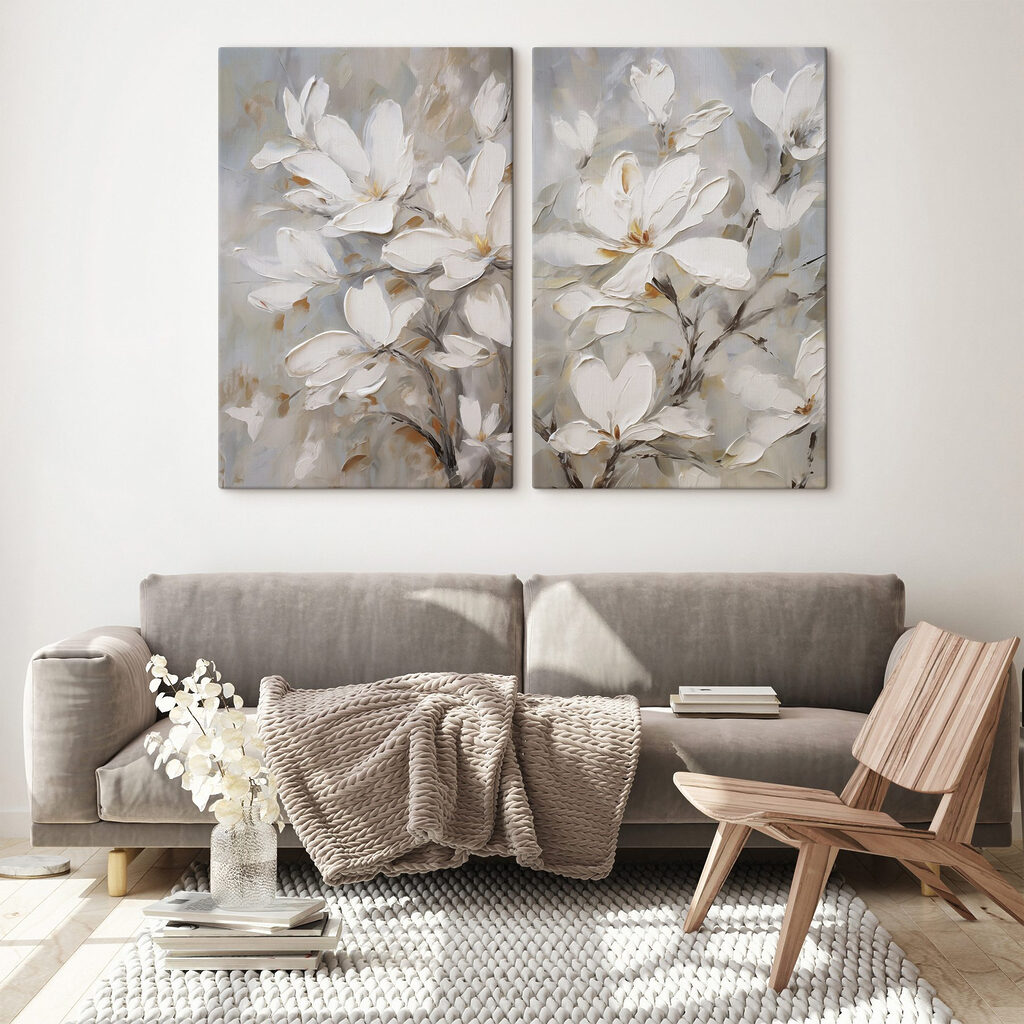 Painting of flowers on canvas Painting of flowers on canvas