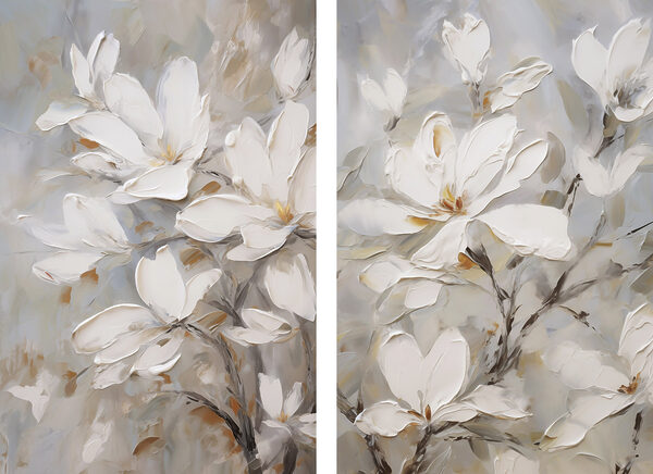 Painting of flowers on canvas Painting of flowers on canvas