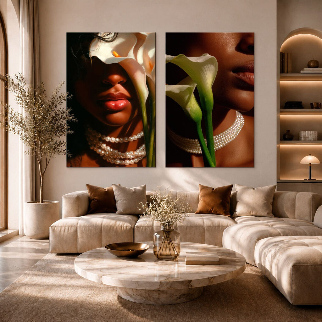 Woman with flowers and necklaces Woman with flowers and necklaces