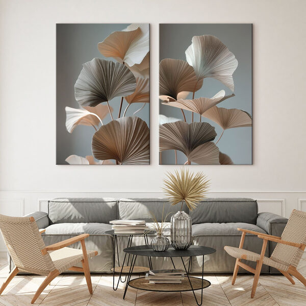 Elegant paper leaves in soft hues Elegant paper leaves in soft hues
