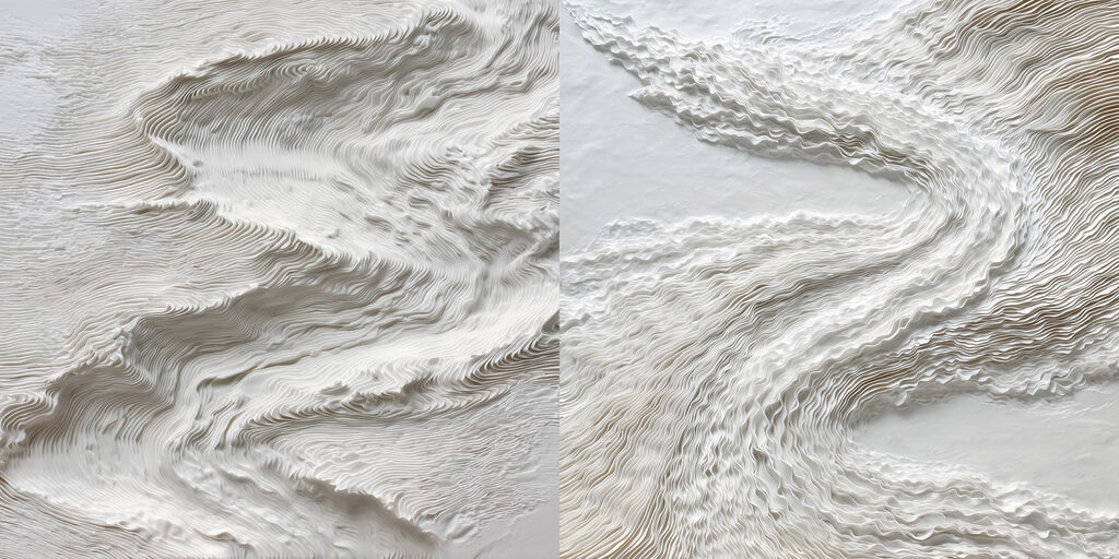 White and grey surface with wavy lines White and grey surface with wavy lines