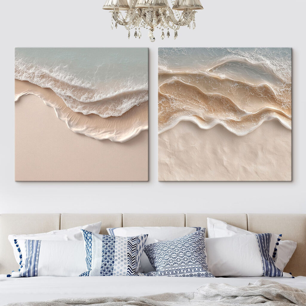 Gentle waves caressing sandy shores Gentle waves caressing sandy shores