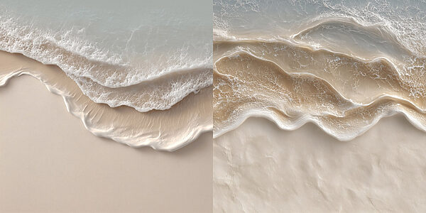 Gentle waves caressing sandy shores Gentle waves caressing sandy shores