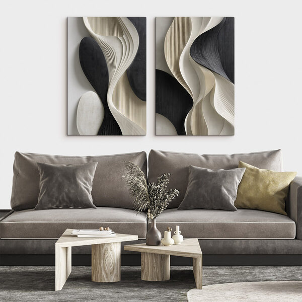 Fluid shapes in contrasting colors Fluid shapes in contrasting colors