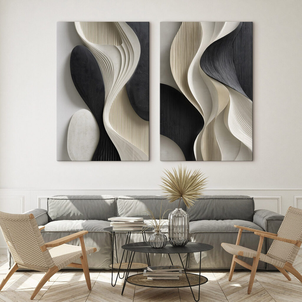 Fluid shapes in contrasting colors Fluid shapes in contrasting colors