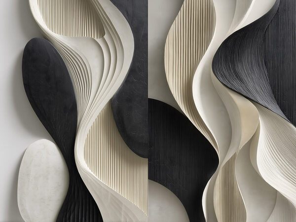 Fluid shapes in contrasting colors Fluid shapes in contrasting colors
