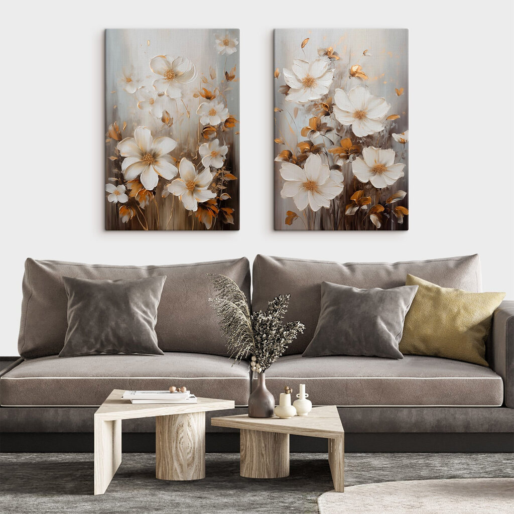 Painting of white flowers Painting of white flowers