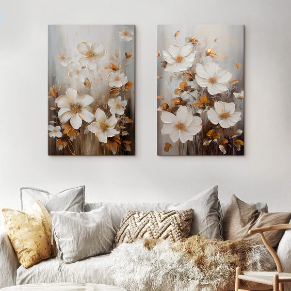 Painting of white flowers Painting of white flowers