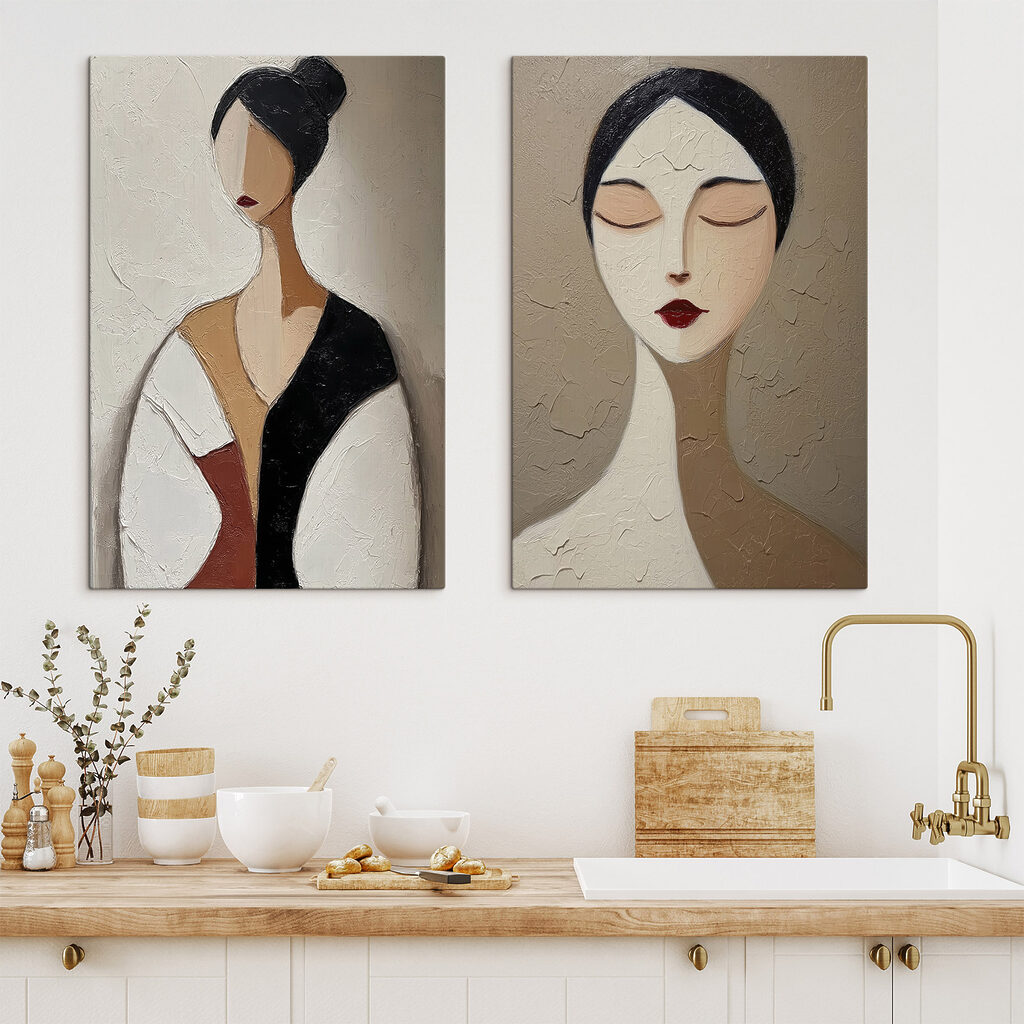 Collage of a painting of a woman Collage of a painting of a woman